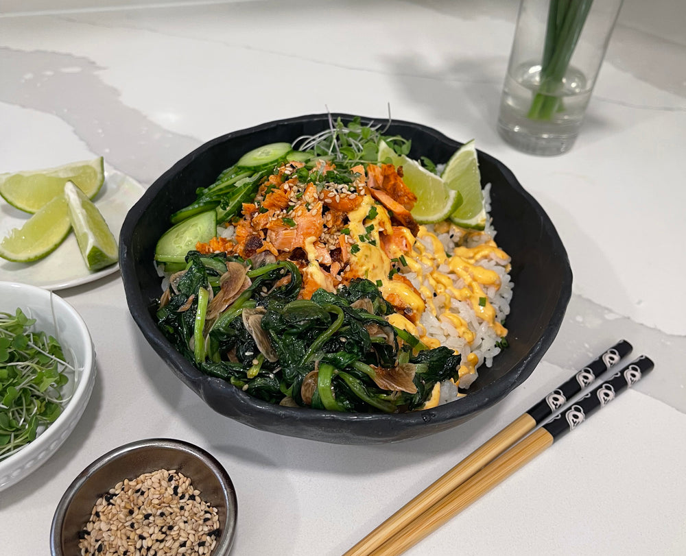 Salmon & Pak Choi Bowl by Chef Amanda Saab