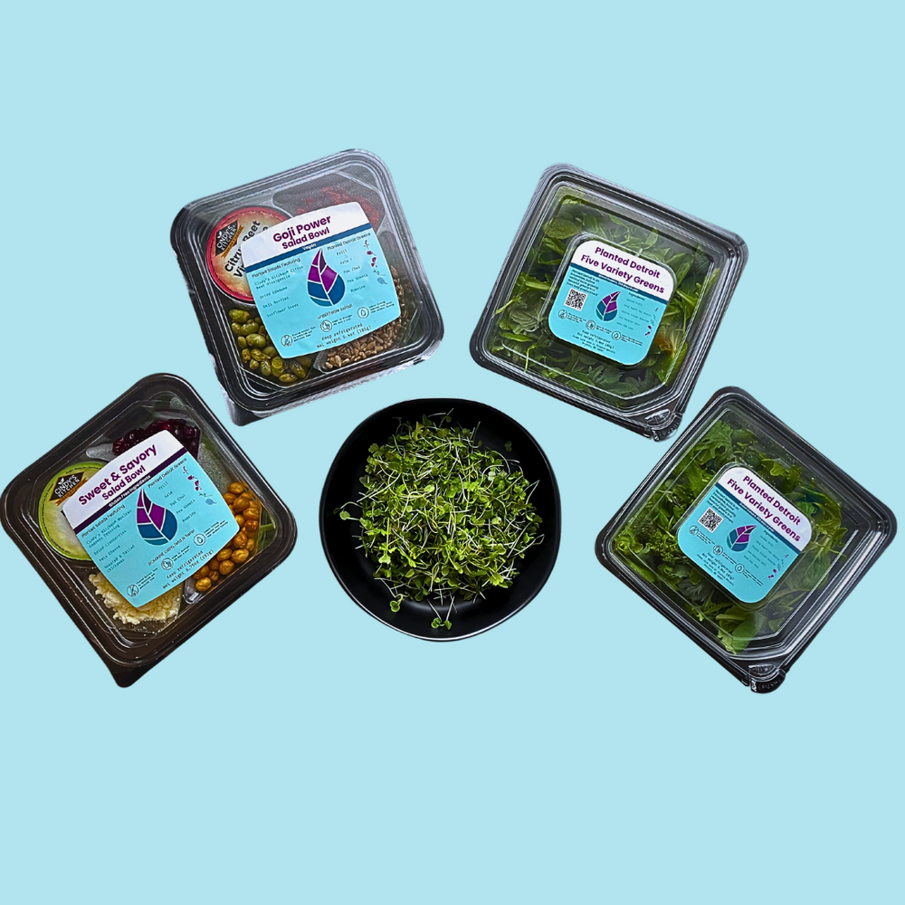 Healthy Pack with fresh, ready-to-eat salads from Planted Detroit.